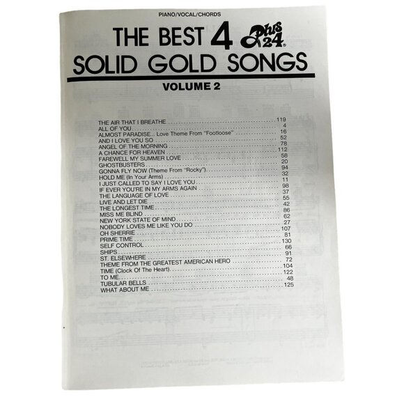 Vintage The Best 4 Solid Gold Songs Volume 2 Ghostbusters Piano Vocal Chords She - Picture 7 of 8